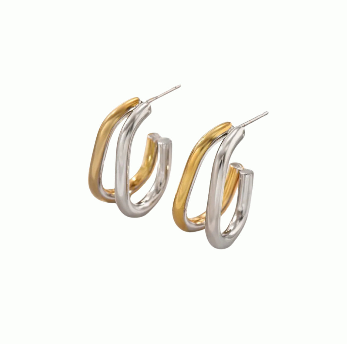 Oval duet earrings