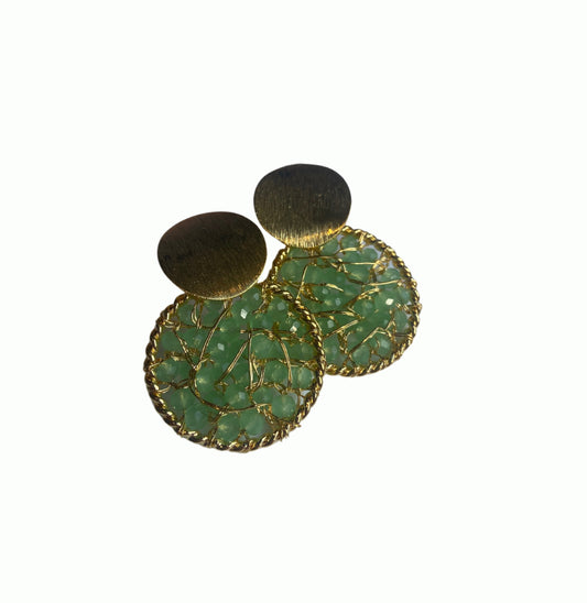 Mint and gold earrings