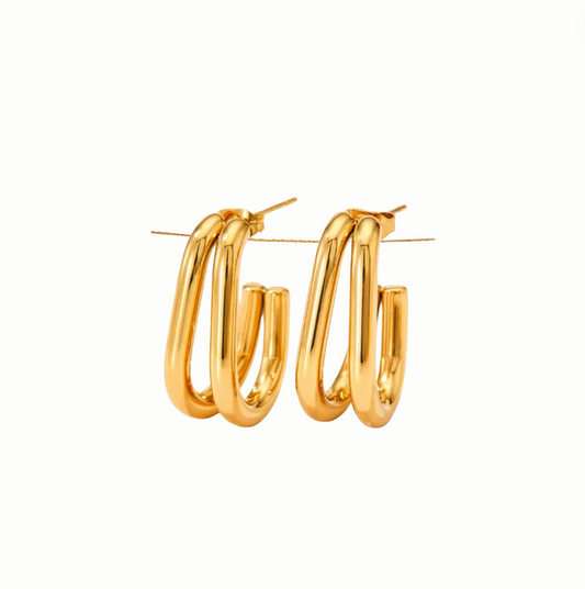 Oval duet earrings